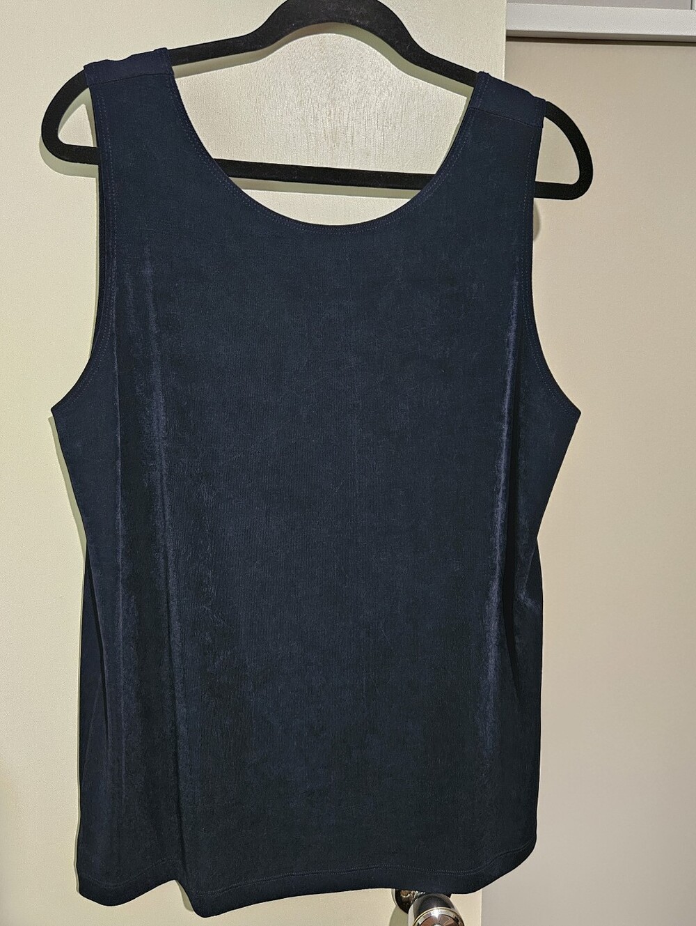Chico's Women's Navy Sleeveless Velvet Dress Top